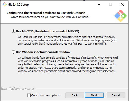 Git menu for terminal emulators.